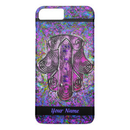 Hamsa Fusion Paars en Black Personalized Case-Mate iPhone Case