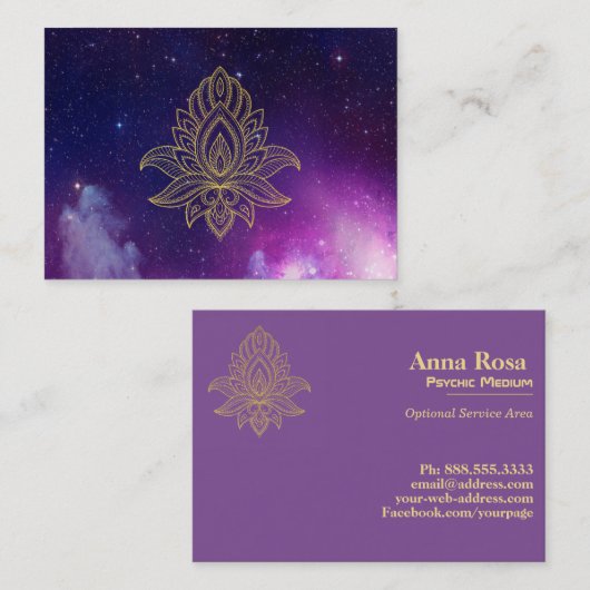 ** Hamsa Galaxy Heilige Nevel Kosmisch Visitekaartje (Voorkant / Achterkant)