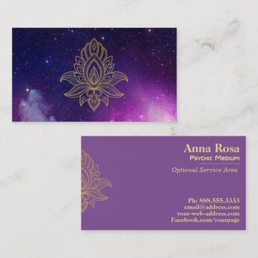 *~* Hamsa Galaxy Nebula Cosmic Sacred Visitekaartje (Voorkant / Achterkant)