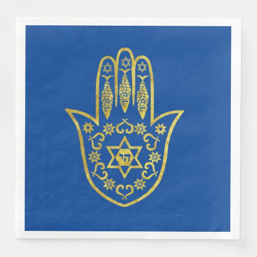 Hamsa Gold Outline Napkins Servet (Voorkant)