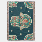 Hamsa Hamsah Moroccan Jewish Hand Deken (Voorkant Verticaal)