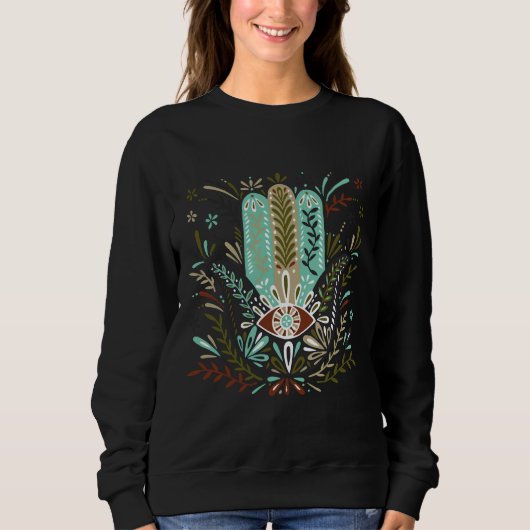 Hamsa Hand - Aarde Palet Trui (Voorkant)