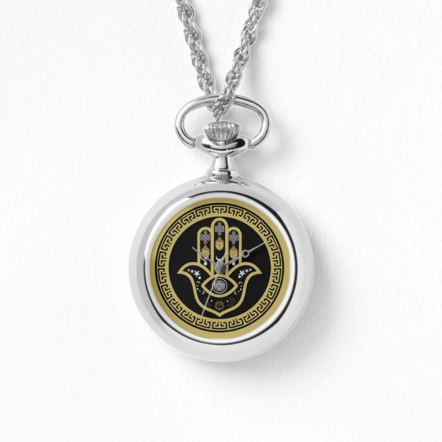 Hamsa Hand Bescherming tegen het Boze Oog Horloge (Voorkant)