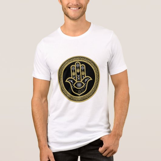 Hamsa Hand Bescherming tegen het Boze Oog Tri-Blend Shirt (Voorkant)