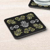 Hamsa Hand Beschermings Kunst Bier Onderzetter (Linkerzijde)
