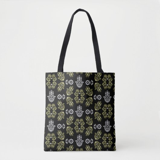 Hamsa Hand Beschermings Kunst Tote Bag (Voorkant)