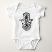 Hamsa Hand Black en White Romper (Voorkant)