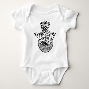Hamsa Hand Black en White Romper