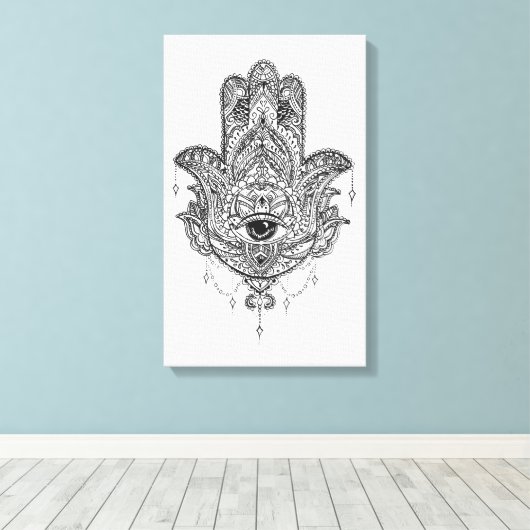 Hamsa Hand Canvas Afdruk (Insitu (Houten vloer))