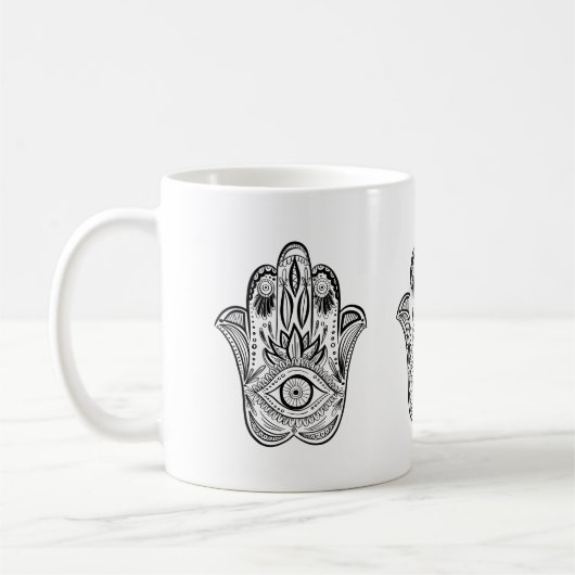 Hamsa Hand Drawn Koffiemok (Links)