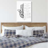 Hamsa hand en Shema Gebed Hebreeuws gewikkeld doek Canvas Afdruk (Insitu (Slaapkamer))