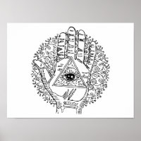 Hamsa Hand Evil Eye Adult Coloring