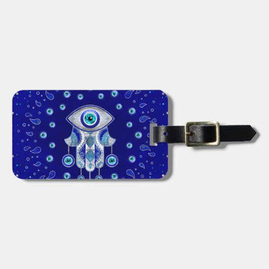 Hamsa Hand - Evil Eye Amulet Bagagelabel (Voorkant horizontaal)