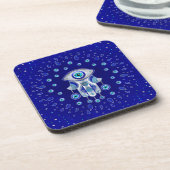 Hamsa Hand - Evil Eye Amulet Bier Onderzetter (Linkerzijde)