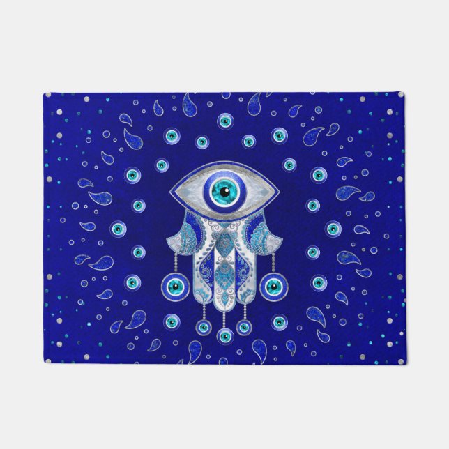 Hamsa Hand - Evil Eye Amulet Deurmat (Voorkant)
