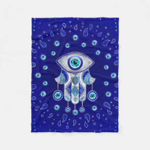 Hamsa Hand - Evil Eye Amulet Fleece Deken