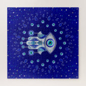Hamsa Hand - Evil Eye Amulet Legpuzzel (Horizontaal)