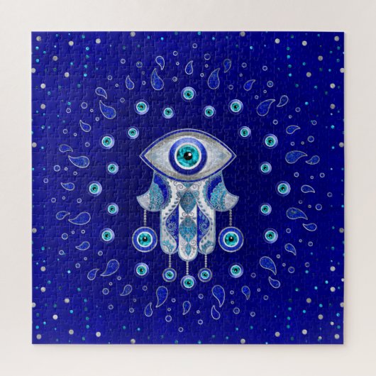Hamsa Hand - Evil Eye Amulet Legpuzzel (Verticaal)