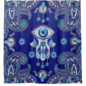 Hamsa Hand-Evil Eye Amulet Ornament Douchegordijn (Voorkant)