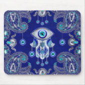 Hamsa Hand-Evil Eye Amulet Ornament Muismat (Voorkant)