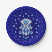 Hamsa Hand - Evil Eye Amulet Papieren Bordje (Voorkant)