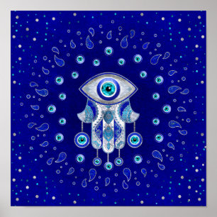 Hamsa Hand - Evil Eye Amulet Poster