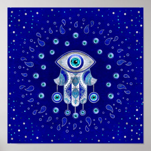 Hamsa Hand - Evil Eye Amulet Poster (Voorkant)