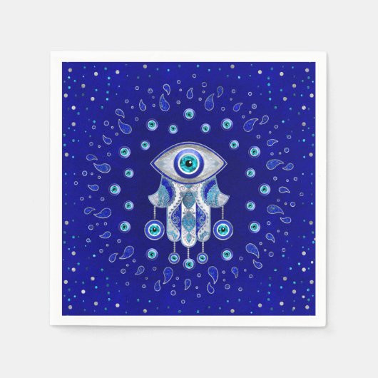 Hamsa Hand - Evil Eye Amulet Servet (Voorkant)