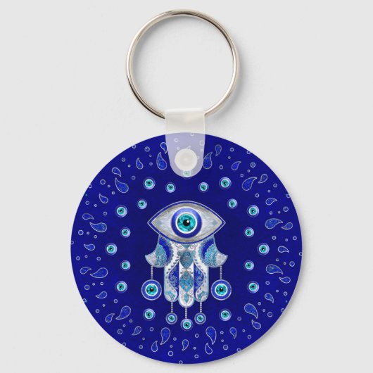 Hamsa Hand - Evil Eye Amulet Sleutelhanger (Voorkant)