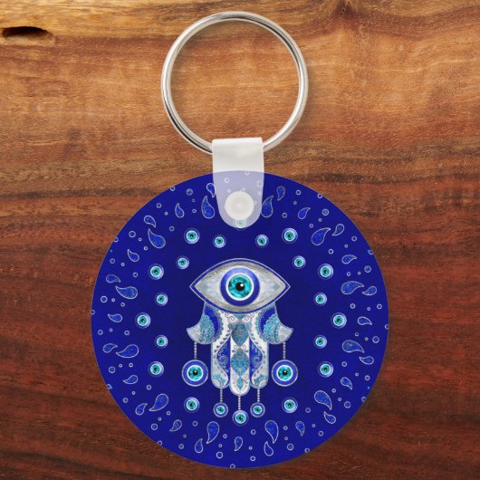 Hamsa Hand - Evil Eye Amulet Sleutelhanger (Voorkant)