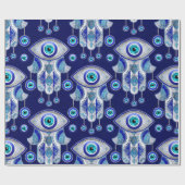 Hamsa Hand - Evil Eye Pattern Cadeaupapier (Vlak)