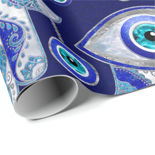 Hamsa Hand - Evil Eye Pattern Cadeaupapier (Rol Hoek)