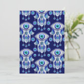 Hamsa Hand - Evil Eye Pattern Feestdagenkaart (Staand voorkant)