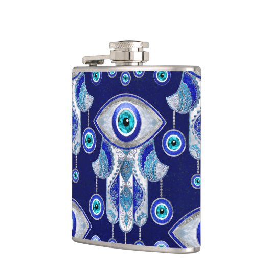 Hamsa Hand - Evil Eye Pattern Heupfles (Links)