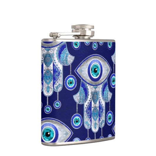 Hamsa Hand - Evil Eye Pattern Heupfles (Rechts)