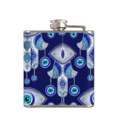 Hamsa Hand - Evil Eye Pattern Heupfles (Achterkant)