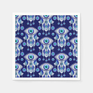 Hamsa Hand - Evil Eye Pattern Servet
