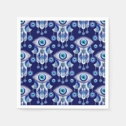 Hamsa Hand - Evil Eye Pattern Servet (Voorkant)