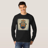 Hamsa Hand Eye Illustration Lucky Unique Palm Wome T-shirt (Voorkant volledig)