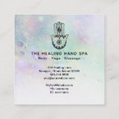 *~* Hamsa Hand Fatima Craters of Rainbow Moon Vierkante Visitekaartje (Achterkant)