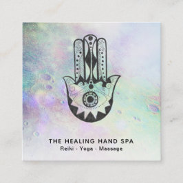*~* Hamsa Hand Fatima Craters of Rainbow Moon Vierkante Visitekaartje