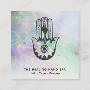 *~* Hamsa Hand Fatima Craters of Rainbow Moon Vierkante Visitekaartje