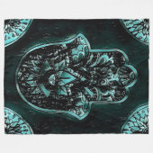 Hamsa Hand Fatima Evil Eye Art Fleece Deken (Voorkant (Horizontaal))
