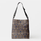 Hamsa Hand, gepyrografeerd, met kleur op hout Crossbody Tas (Achterkant)