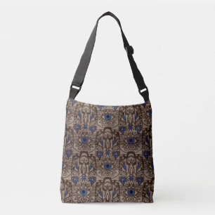 Hamsa Hand, gepyrografeerd, met kleur op hout Crossbody Tas