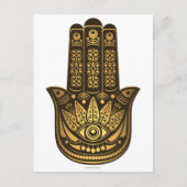 Hamsa Hand Gold Evil Eye Spiritueel Briefkaart (Voorkant)