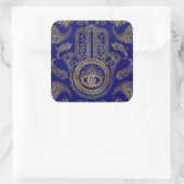 Hamsa Hand - goud op lapis lazuli Vierkante Sticker (Tas)