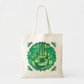 Hamsa Hand Green Lotus canvas tas (Voorkant)