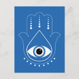 Hamsa Hand Grieks Evil Eye Blauw Briefkaart