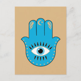 Hamsa Hand Grieks Evil Eye Blauw Briefkaart